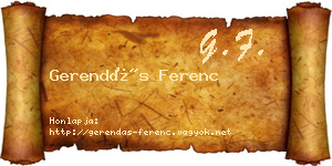 Gerendás Ferenc névjegykártya