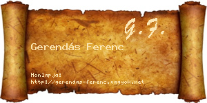 Gerendás Ferenc névjegykártya